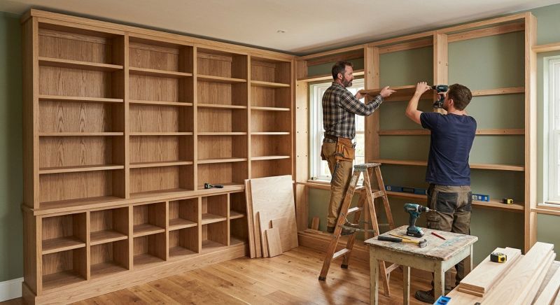 Built In Bookcase Installation in Woodbridge, VA